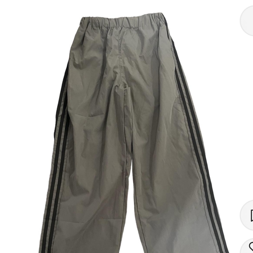 Gray Track Pants with Black Stripes